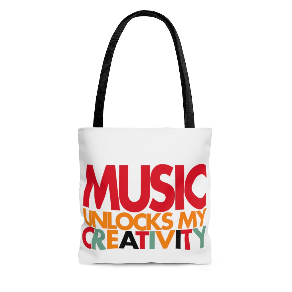 Music Unlocks My Creativity Tote Bag