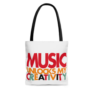 Music Unlocks My Creativity Tote Bag