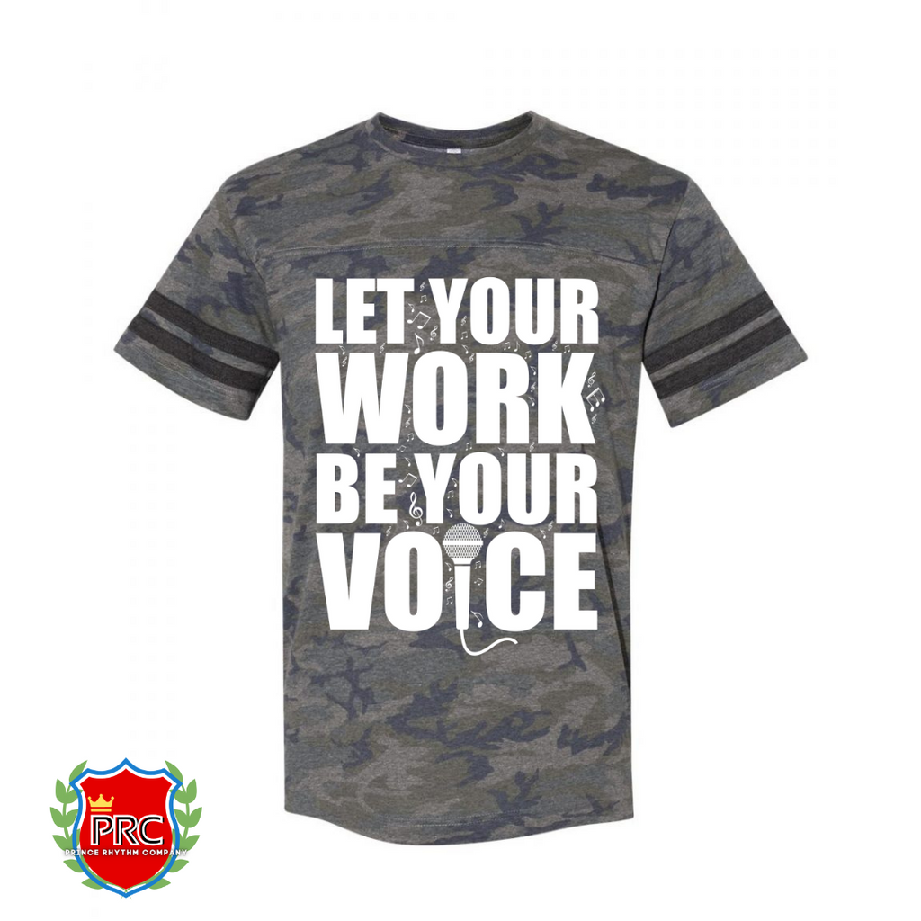 Let Your Work Be Your Voice Camo Shirt (Blue/Green/Gray)